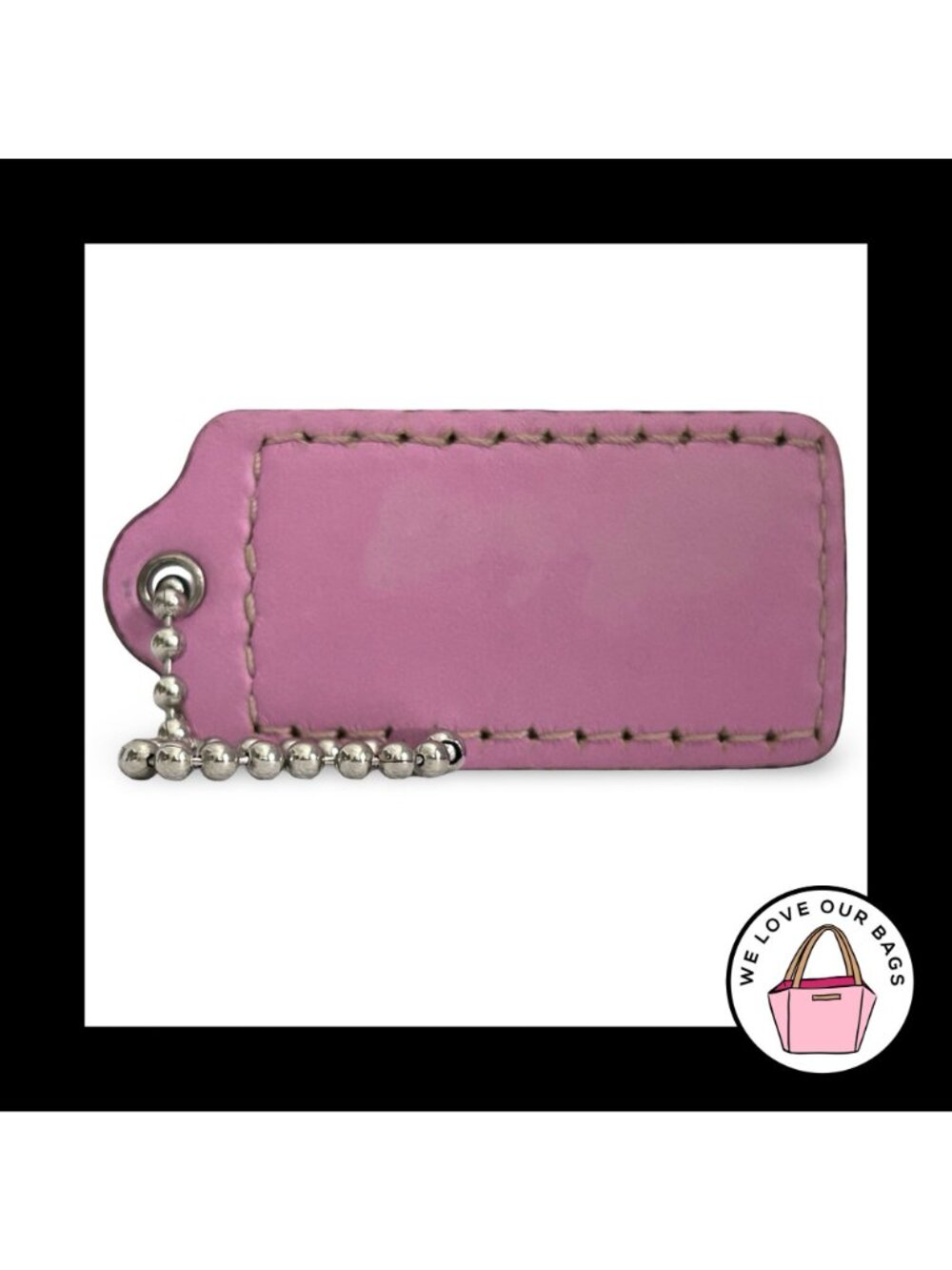 COACH HANG TAG 2.5" Pink & Purple Patent Leather Bag Charm Keychain Fob Large - Picture 2 of 4